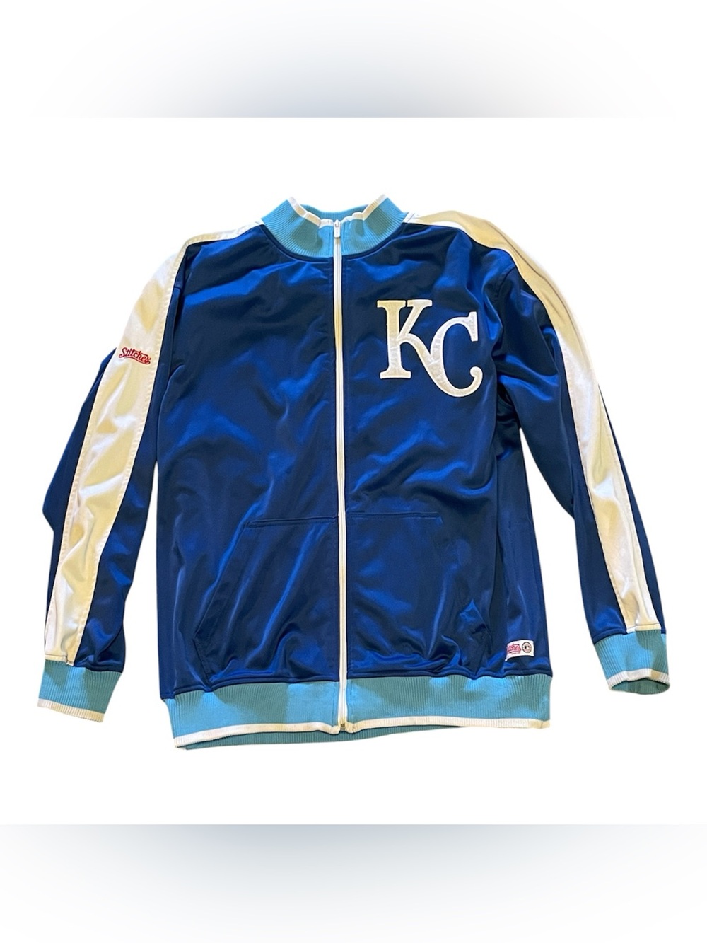 Stiches Athletic Gear Men's Kansas City Royals MLB Full Zip Jacket Blue LARGE